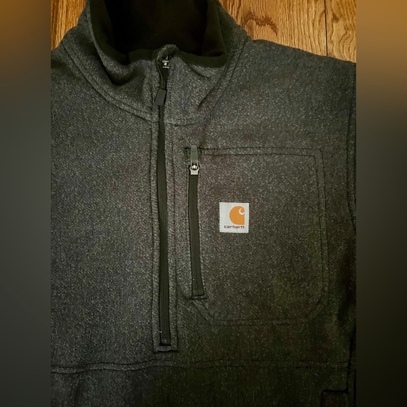 Carhartt Fleece Gray and Black.  1/4 zip. Small - Picture 3 of 11